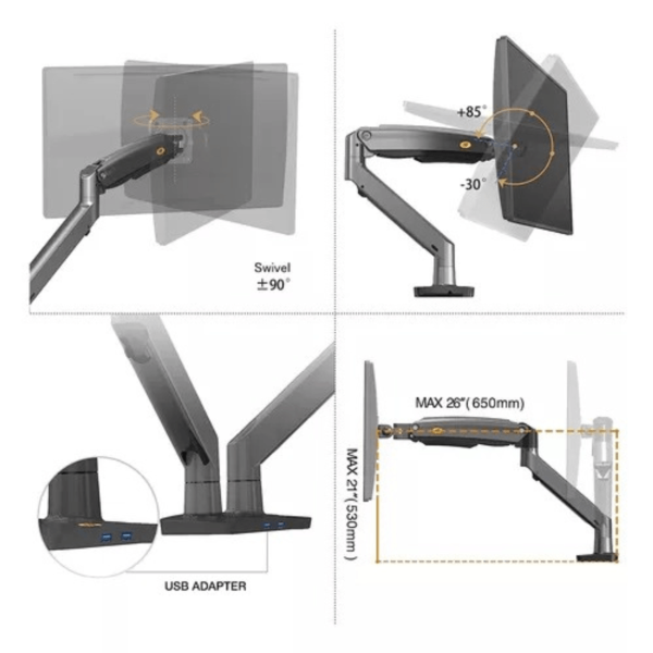 SOPORTE HIDRAULICO 2 BRAZOS G75 - Imagen 3